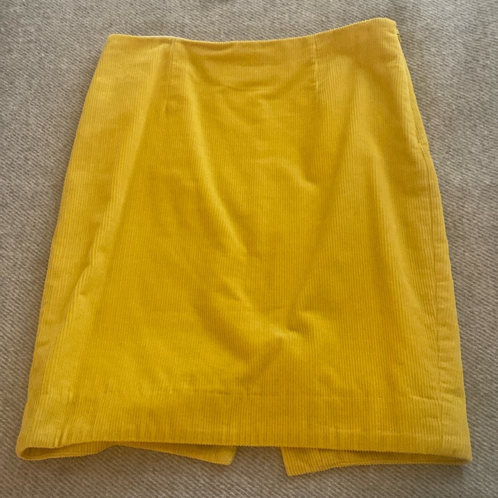 Maeve Yellow Corduroy Pencil Skirt